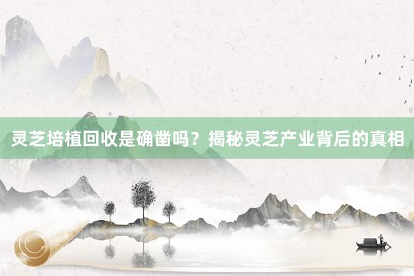 灵芝培植回收是确凿吗？揭秘灵芝产业背后的真相